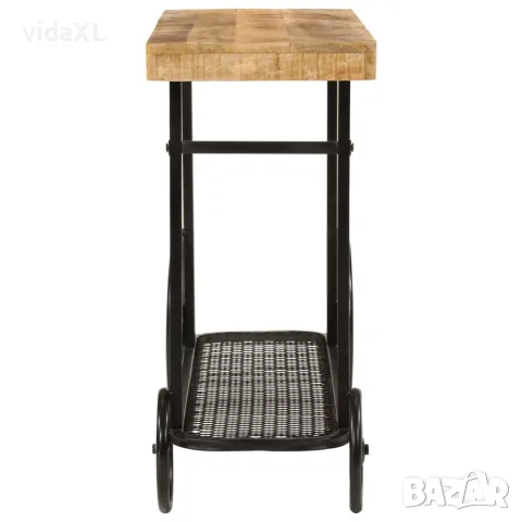 vidaXL Конзолна маса, 112x36x76 cм, мангово дърво масив и желязо, снимка 2 - Маси - 56147306