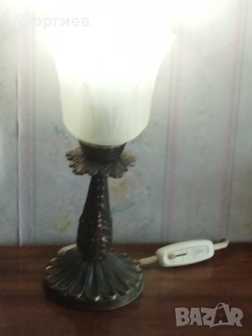 Нощна лампа с бронзова основа, снимка 2 - Други - 40049908
