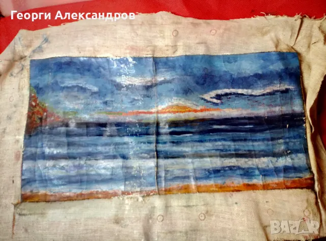 Стара МАСЛЕНА КАРТИНА - МОРЕ, снимка 10 - Антикварни и старинни предмети - 48073536