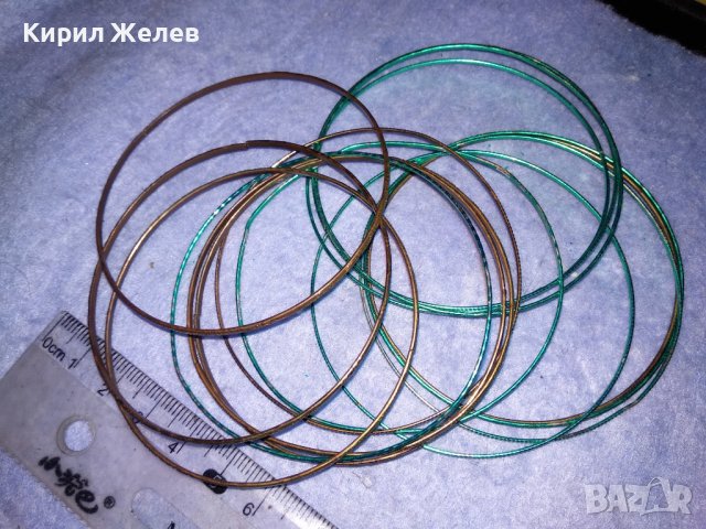 КОМПЛЕКТ СТОМАНЕНИ РЕТРО АРТ ГРИВНИЧКИ ЗЕЛЕНИ и ЗЛАТИСТИ БРОНЗИРАНИ 37509