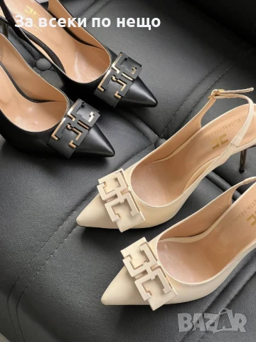 Elisabetta Franchi Дамски Обувки С Метален Ток Елизабета Фенчи - 2 Налични Цвята Код E674, снимка 2 - Дамски обувки на ток - 51112154