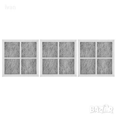Комплект 3 въздушни филтри за хладилник, Fozuanei, Съвместим с LG LT120F, Carbon, 80x80x8mm