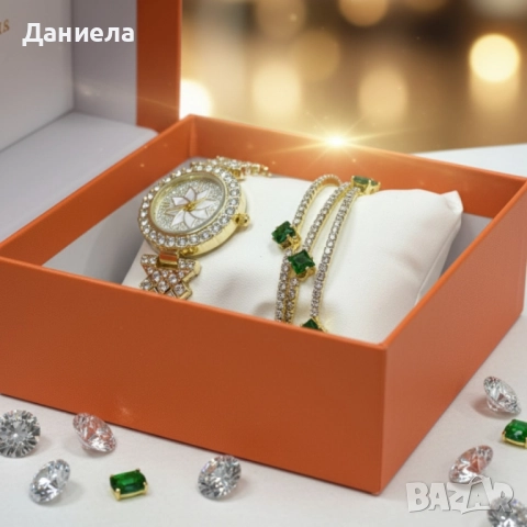 Дамски комплект – часовник + 3 твърди гривни;, снимка 5 - Подаръци за жени - 52014769