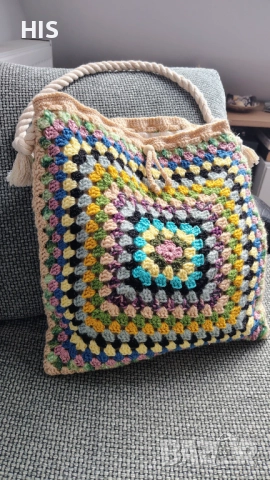 Плетени дамски чанти, многоцветни подаръци , снимка 12 - Чанти - 42698019