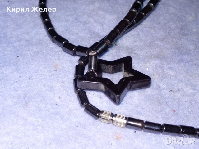 ЗВЕЗДОВИДНО ШИКОЗНО КОЛИЕ от ПОЛИРАНИ КАМЪНИ ХЕМАТИТ ХЕНД МЕЙД ИЗРАБОТКА МОДНО БИЖУ 38829, снимка 9 - Колиета, медальони, синджири - 41861374