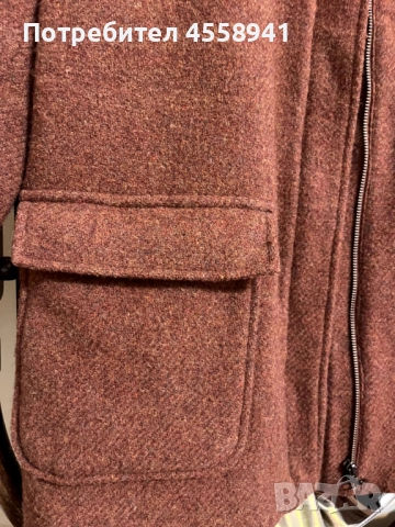 топло кафяво палто от 100% вълна, снимка 4 - Палта, манта - 52845072
