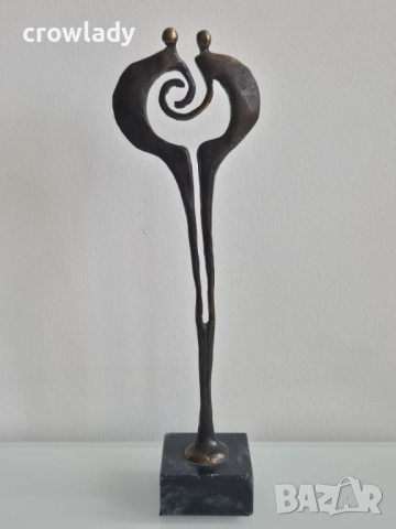 Бронзова скулптура пластика Прегръдка, снимка 2 - Антикварни и старинни предмети - 51721799