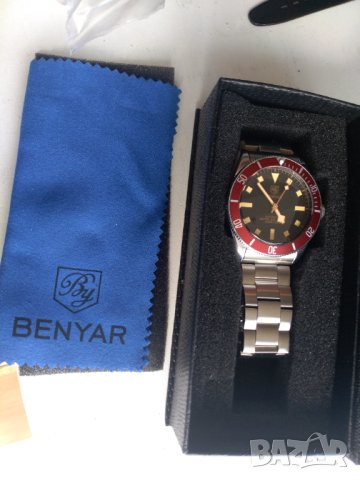 Benyar automatic с дизайн на Tudor Black Bay, снимка 3 - Мъжки - 42495748