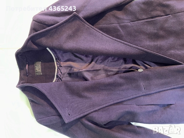 Лилаво дамско асиметрично елегантно палто размер М, снимка 5 - Палта, манта - 52617738