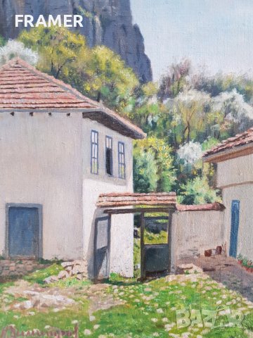 Никола Димитров Манастира св.Троица 1982г Велико Търново масло, снимка 3 - Картини - 41626444