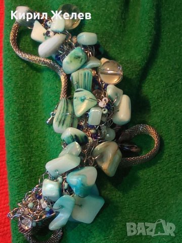 ПРЕКРАСНА ОГЪРЛИЦА от КРАЛСКИ СЕДЕФ МЪНИСТА и ПЛАНИНСКИ КРИСТАЛ и СРЕБРИСТ МЕТАЛ 38918, снимка 14 - Колиета, медальони, синджири - 41837020