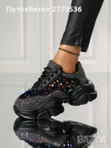 Дамски маратонки черни от текстилен материал Aurelia 