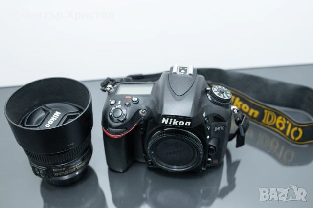 Фотоапарат Nikon D610 + обектив Nikon AF-S Nikkor 50mm f/1.8G, снимка 4 - Фотоапарати - 53609574