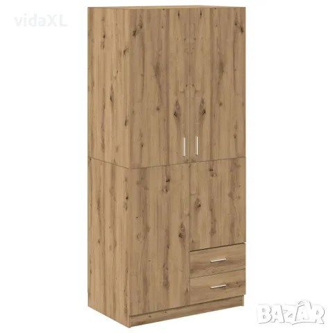 vidaXL Гардероб Artisan Дъб 80x52x180 cm Инженерна дървесина