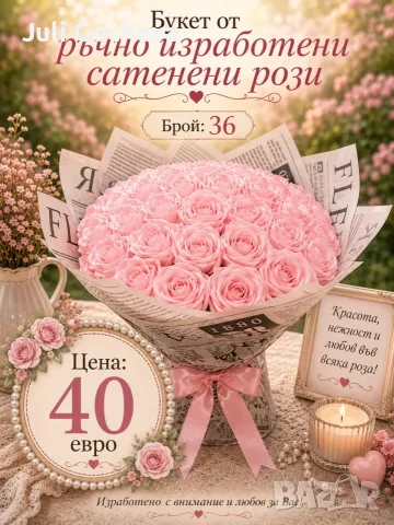 Букет от вечни рози , снимка 4 - Подаръци за жени - 55734800