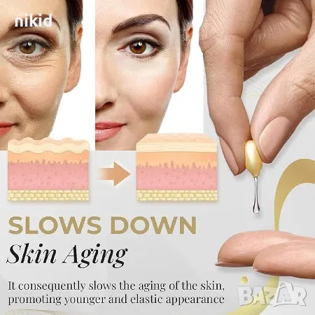 капсули с плацента против стареене и бръчки Хиалуронова киселина Серум за лице лице, снимка 2 - Козметика за лице - 47927490