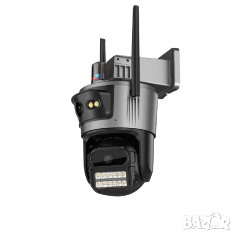 Двойна соларна безжична въртяща камера TQ11 ICSee 4G 12MP iCSee сим карта, снимка 4 - Други - 53826675