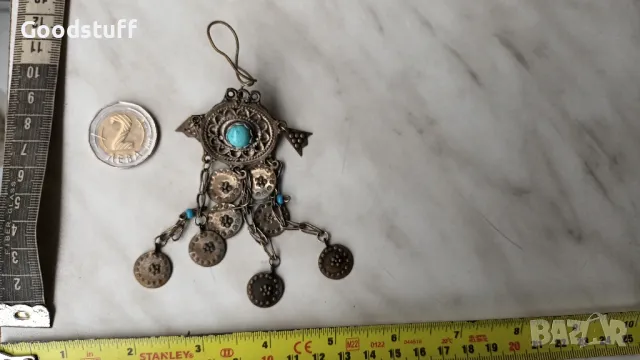 Възрожденски накит,тюркоаз,забодка,трепка,бодка,игла,сачан,носия, снимка 7 - Антикварни и старинни предмети - 50421993