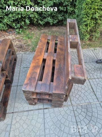 Дървени пейки от палета, снимка 2 - Градински мебели, декорация  - 53863097