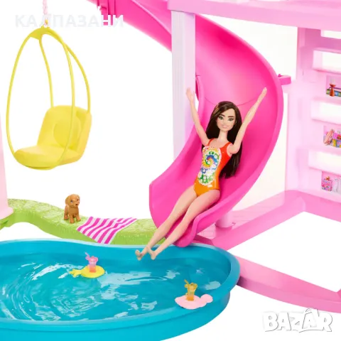 Barbie Dreamhouse® Къща на мечтите с огромна пързалка HMX10, снимка 8 - Кукли - 47629391