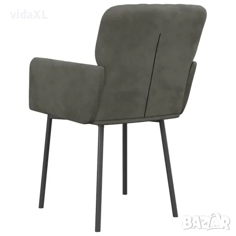 vidaXL Трапезни столове, 2 бр, тъмносиви, кадифе, снимка 6 - Столове - 56147137