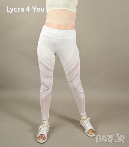 Нов, снежнобял тънък летен клин с тюлени платки M/L размер, снимка 3 - Клинове - 41752080