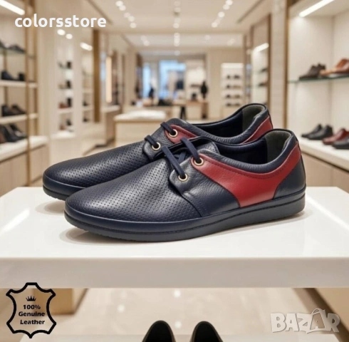 Мъжки обувки - тъмносиня ЕСТЕСТВЕНА кожа - 603 , снимка 2 - Ежедневни обувки - 53614275