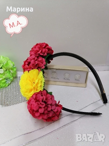 Диадема с цветя, вариант 23, снимка 6 - Аксесоари за коса - 52688406