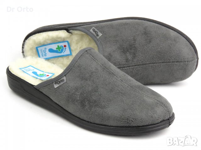 BEFADO DR ORTO Полски домашни чехли с естествена вълна, Сиви, снимка 2 - Други - 39773609
