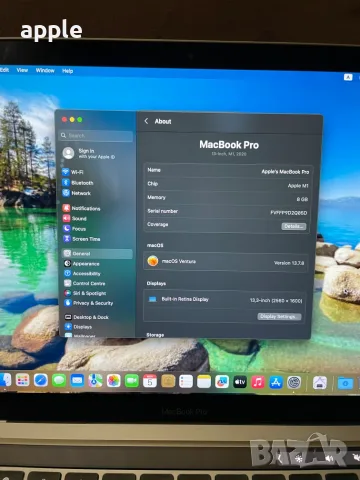 13" M1 MacBook Pro A2338 (2020) Space Gray, снимка 9 - Лаптопи за работа - 55874898