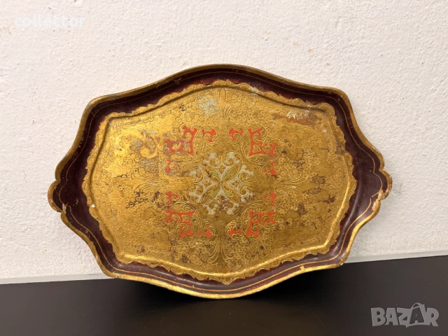 Винтидж италиански флорентински поднос. №7830, снимка 7 - Колекции - 53071995