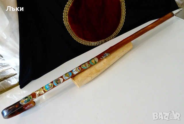 Тиролски туристически бастун 9 значки,Елен,Дива Коза. 