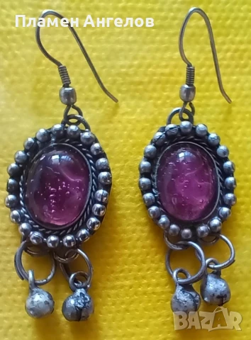 Стари посребрени обеци-рядка находка, снимка 2 - Обеци - 51248383