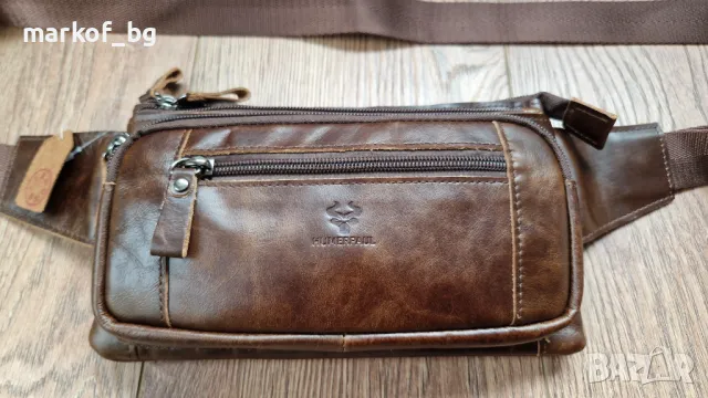 Мъжка чанта през рамо от естествена кожа. Бъбрек, снимка 12 - Чанти - 48233999