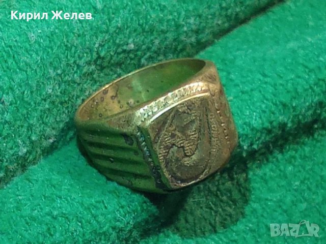 КРАСИВО ОРНАМЕНТИРАН Златист Пръстен стар бронзов РЪЧНА ИЗРАБОТКА 58181, снимка 9 - Антикварни и старинни предмети - 33544695