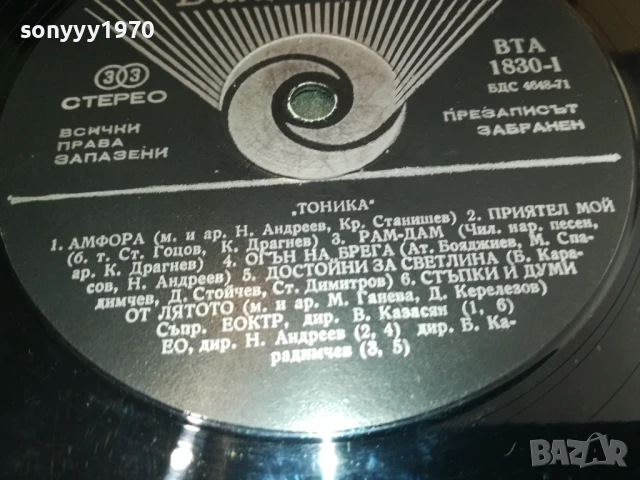 ТОНИКА-ПЛОЧА 0305251643, снимка 11 - Грамофонни плочи - 50536660