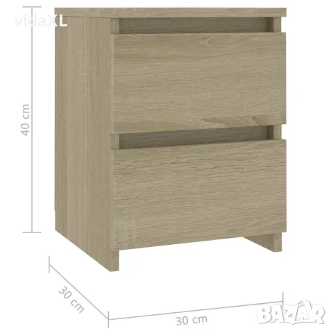 vidaXL Нощни шкафчета, дъб сонома, 2 бр, 30x30x40 см, инженерно дърво, снимка 7 - Шкафове - 56147695