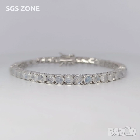 СРЕБЪРНА ГРИВНА С ЛУНЕН КАМЪК, снимка 13 - Гривни - 52724746