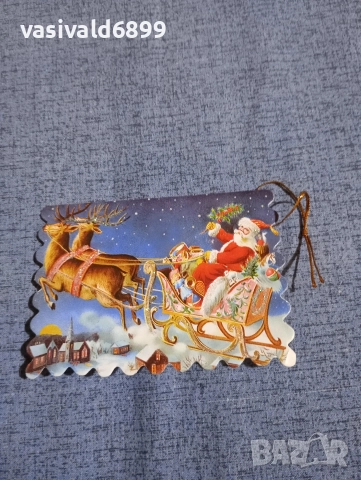 Лот от четири коледни картички , снимка 6 - Декорация за дома - 52693706