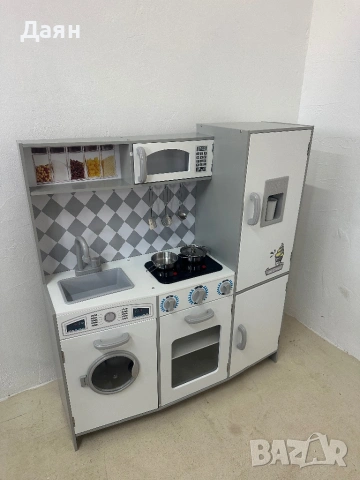 Детска дървена кухня с реалистични звуци и светлини - 91 x 30 x 102 см COSTWAY, снимка 2 - Други - 53522701