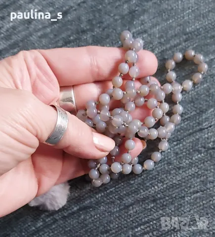 Три различни броя / Винтидж / Колие тип гердан обсидиан, халцедон и слонова кост , снимка 10 - Колиета, медальони, синджири - 47180683