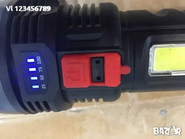 Олекотен акумулаторен прожектор модел bl-822 + COB осветление, снимка 5 - Къмпинг осветление - 50692969
