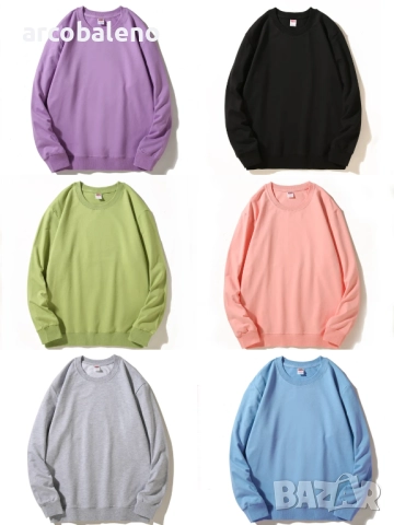 Есенно-зимен мъжки композитен суитчър с кръгло деколте и полар, 11цвята 