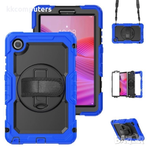 Удароустойчив силиконов калъф със задна част от PC и Лента през рамо за ZTE nubia Flip2 / Lenovo Tab, снимка 5 - Калъфи, кейсове - 51973875