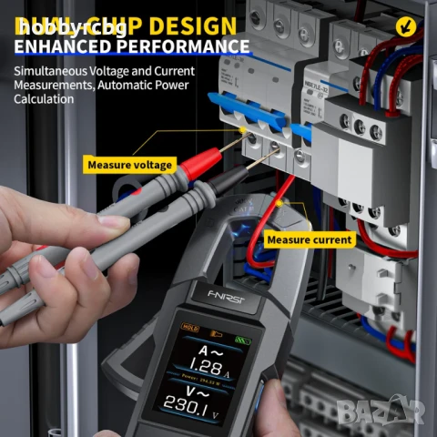 Амперклещи FNIRSI,DMC-100,DC/AC ток,напрежение,съпротивление,капацитет,диоди и др., снимка 5 - Клещи - 50694488