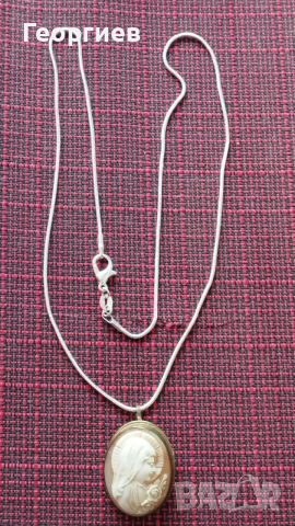 Брошка Дева Мария слонова кост.Гердан с медальон от слонова кост., снимка 8 - Колиета, медальони, синджири - 51866000