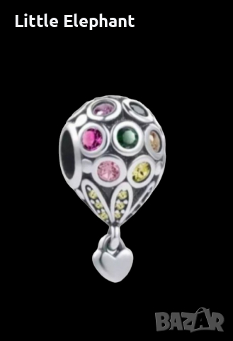Сребърен елемент Пандора балон coloured,колекция"Arownd the world"/нов, снимка 1 - Колиета, медальони, синджири - 44789160