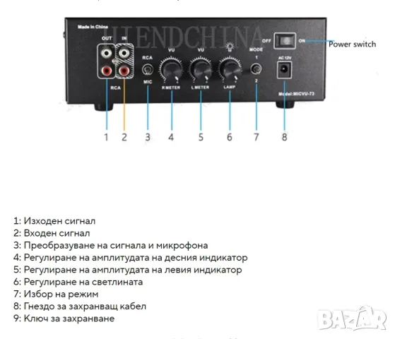 Стерео аналогов VU Meter модел MIC-73, снимка 3 - Други - 55981927