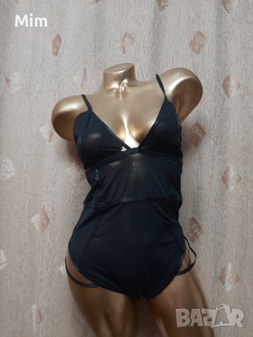 М Черно еластично, прозрачно боди , снимка 7 - Корсети, бюстиета, топове - 40174877