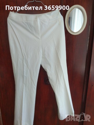 Дамски бял панталон с хастар, размер 8USA, снимка 1 - Панталони - 41063785